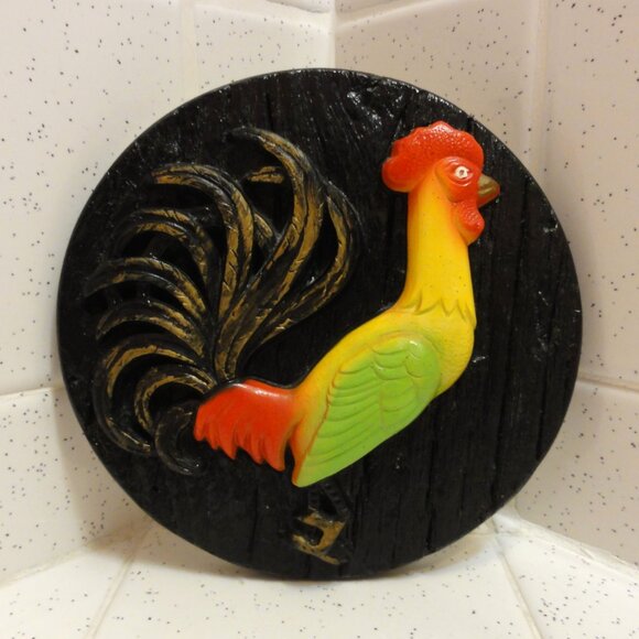 Vintage Miller Studio Chalkware Rooster Wall Hanging Plaque 1977 farmhouse mcm - Picture 10 of 16